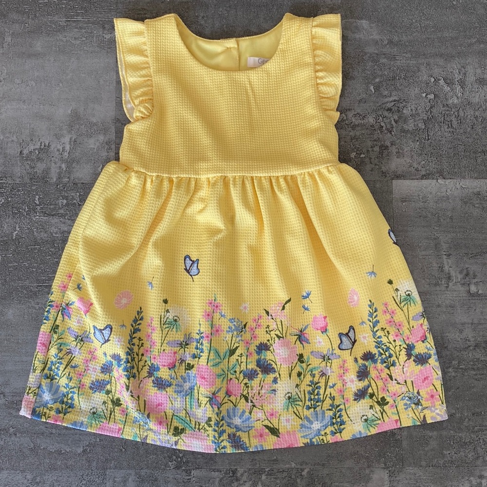 Adorable yellow 12-18 months floral dress